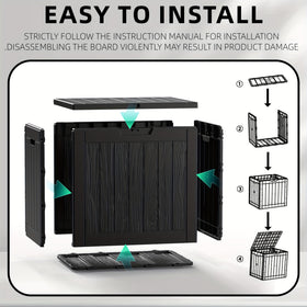 35 Gallon Outdoor Resin Storage Box – Black/Wood Grain