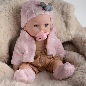 12" Pink Baby Doll – PVC Dress-Up Play Doll (Ages 3+)