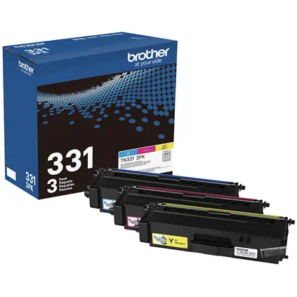 New, Pre-Owned - Brother TN-331 Standard Yield Multi-Color Toner Cartridge- 3-Pack