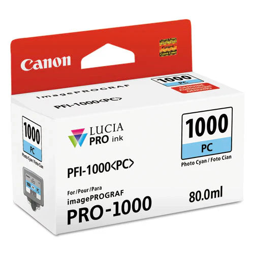 New, Pre-Owned - Canon PFI-1000 Standard Yield Photo Cyan Ink Cartridge, 0550C002