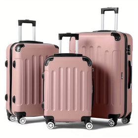 3-Piece Hard Shell Luggage Set with TSA Lock – 20/24/28 Inch 360° Spinner Wheels