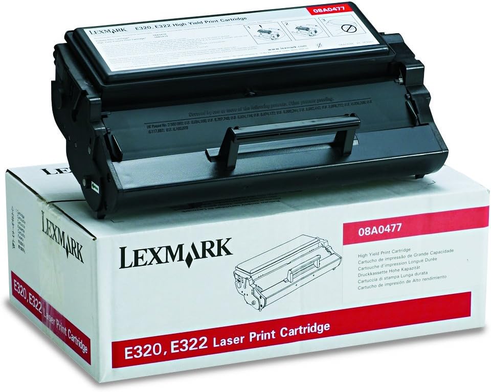 New, Pre-Owned - Lexmark 08A0477 High Yield Black Toner Cartridge