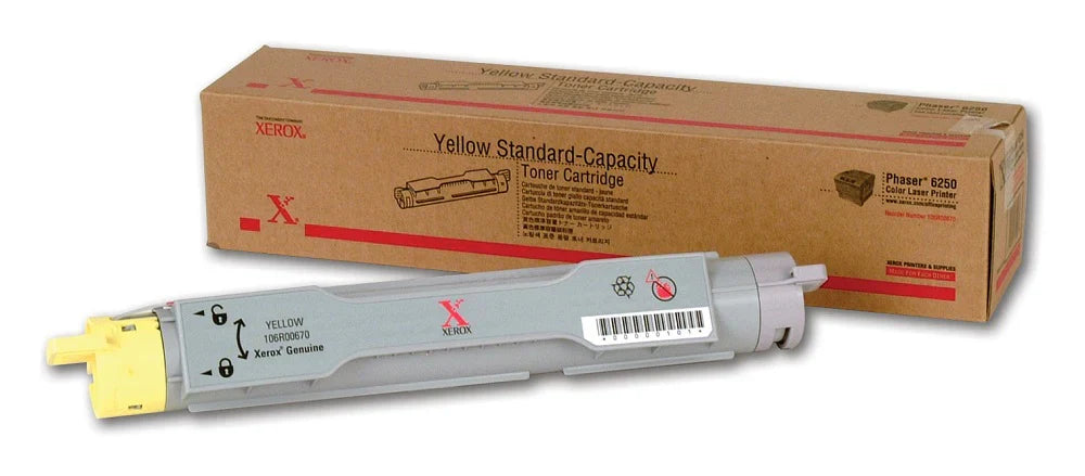 New, Pre-Owned - Xerox Phaser 6250 Standard-Yield Yellow Toner Cartridge, 106R00670