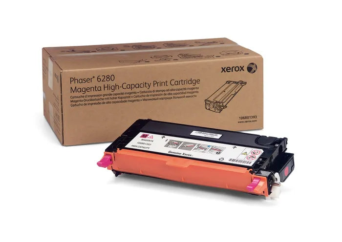New, Pre-Owned - Xerox Phaser 6280 High Yield Magenta Toner Cartridge, 106R01393