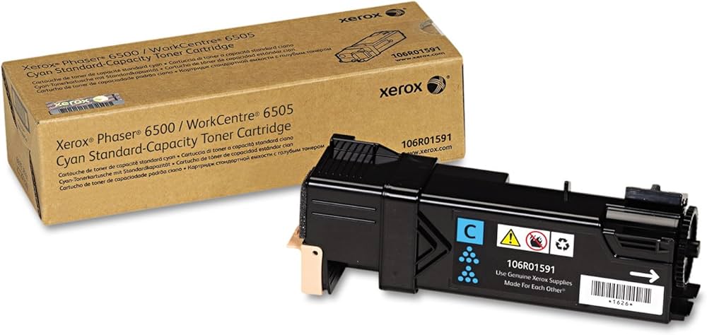 New, Pre-Owned - Xerox PHASER 6500/6505 Standard Yield Cyan Toner Cartridge, 106R01591