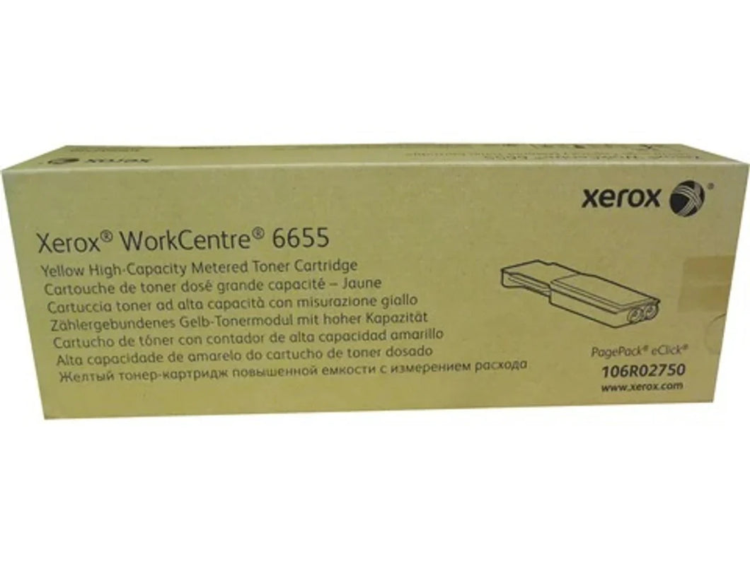 New, Pre-Owned - Xerox WORKCENTRE 6655 High Yield Yellow Toner Cartridge, 106R02750