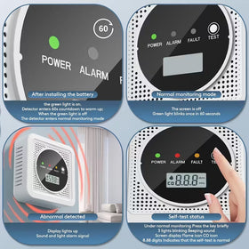Dual Sensor Smoke & Carbon Monoxide Detector Alarm with LCD Display
