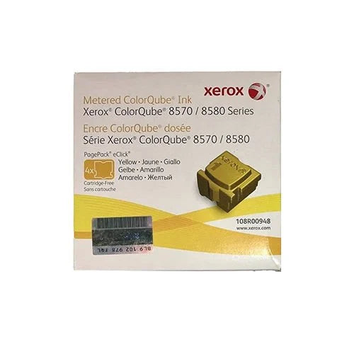New, Pre-Owned - Xerox ColorQube 8570 / 8580 Yellow Solid Ink Pack (4 Sticks)(108R00948)