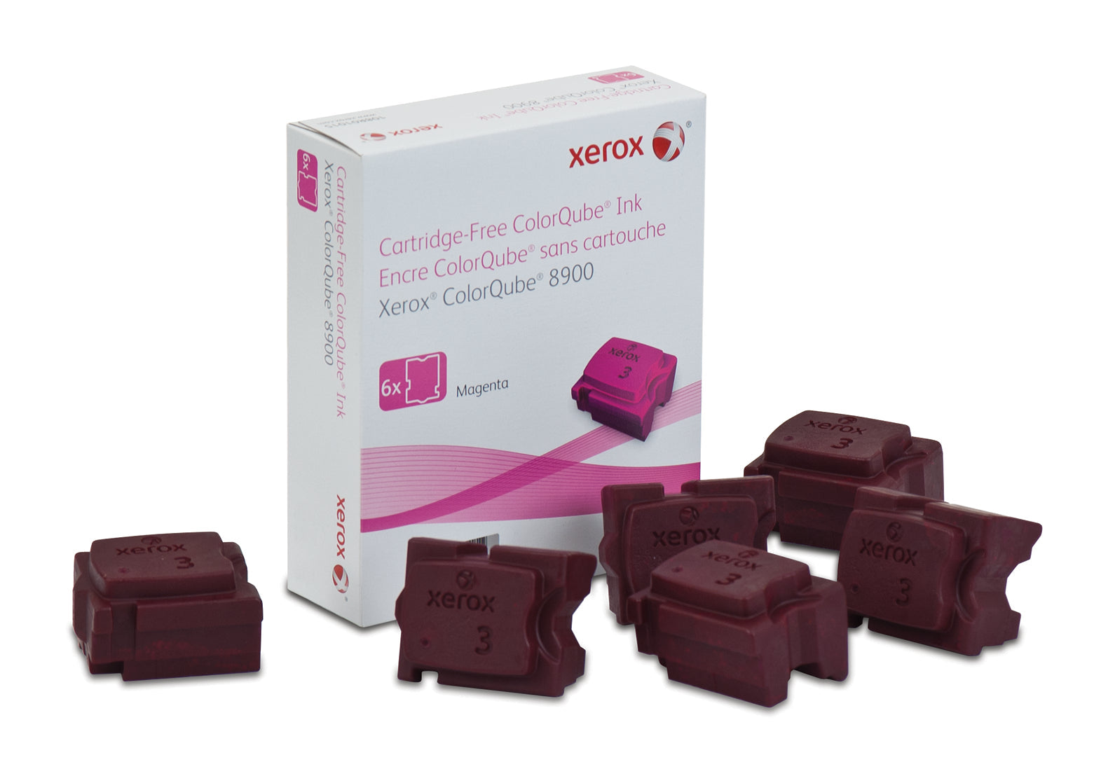 New, Pre-Owned - Xerox ColorQube Ink Magenta, ColorQube 8900 (6 Sticks), 108R01015