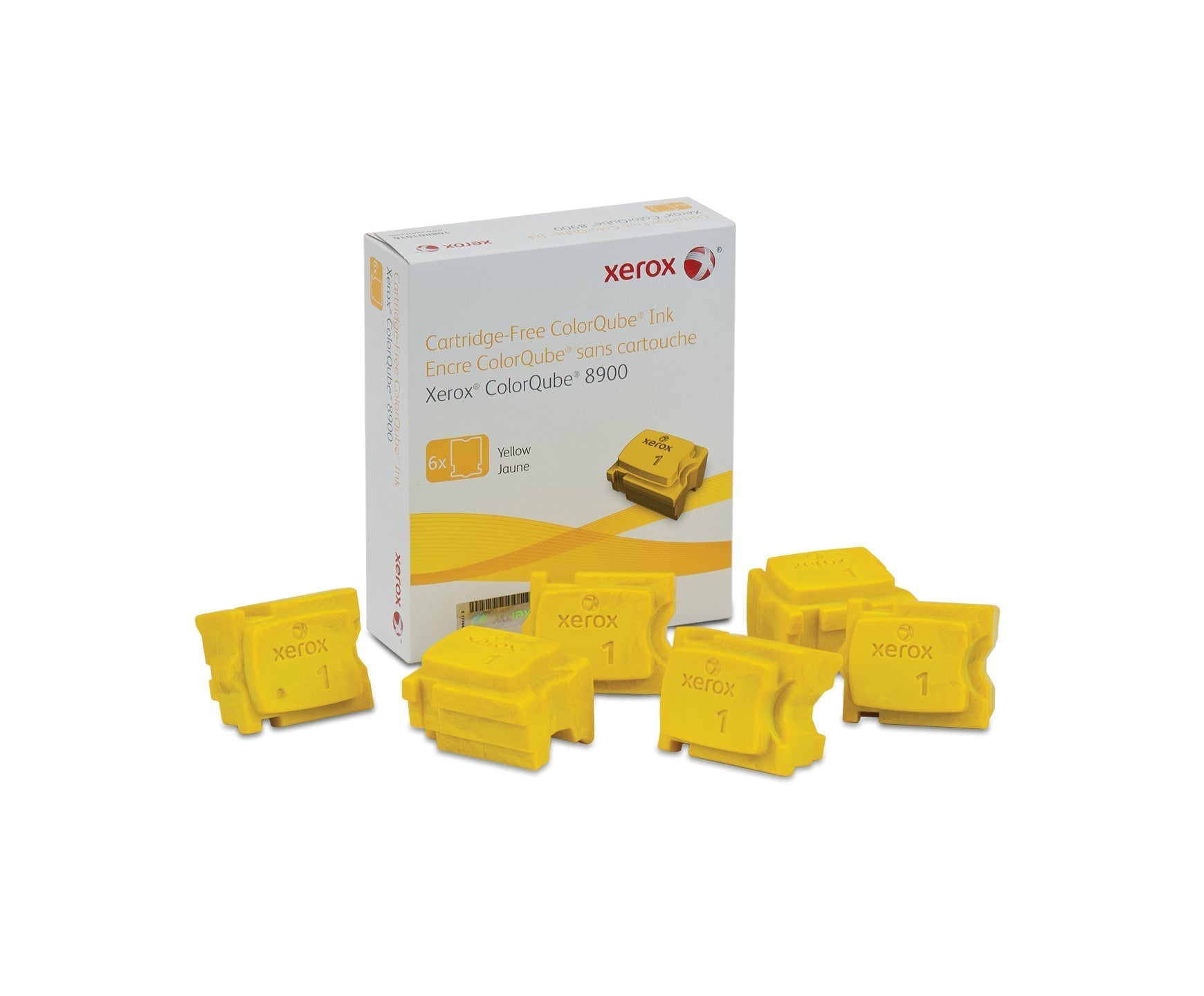New, Pre-Owned - Xerox ColorQube Ink Yellow, ColorQube 8900 (6 Sticks), 108R01016
