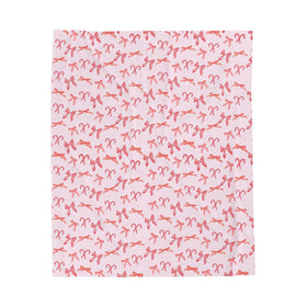 Preppy Bows & Candy Cane Velveteen Blanket