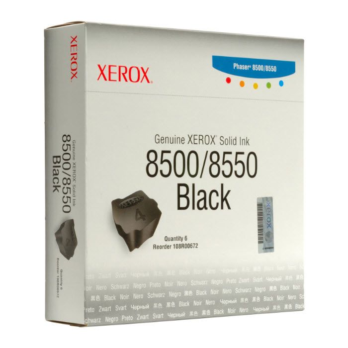 New, Pre-Owned - Xerox Solid Ink 8500/8550 Black (6 sticks) (108R00672)
