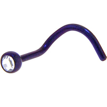 Grade 23 Titanium Dark Purple Crystalline Gem Nose Ring
