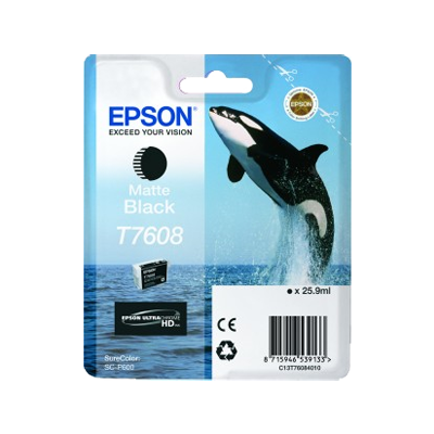 New, Pre-Owned - Epson Whale T7608 Matte Black Ink Cartridge