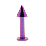 Solid Titanium Purple Cone Labret 3/8