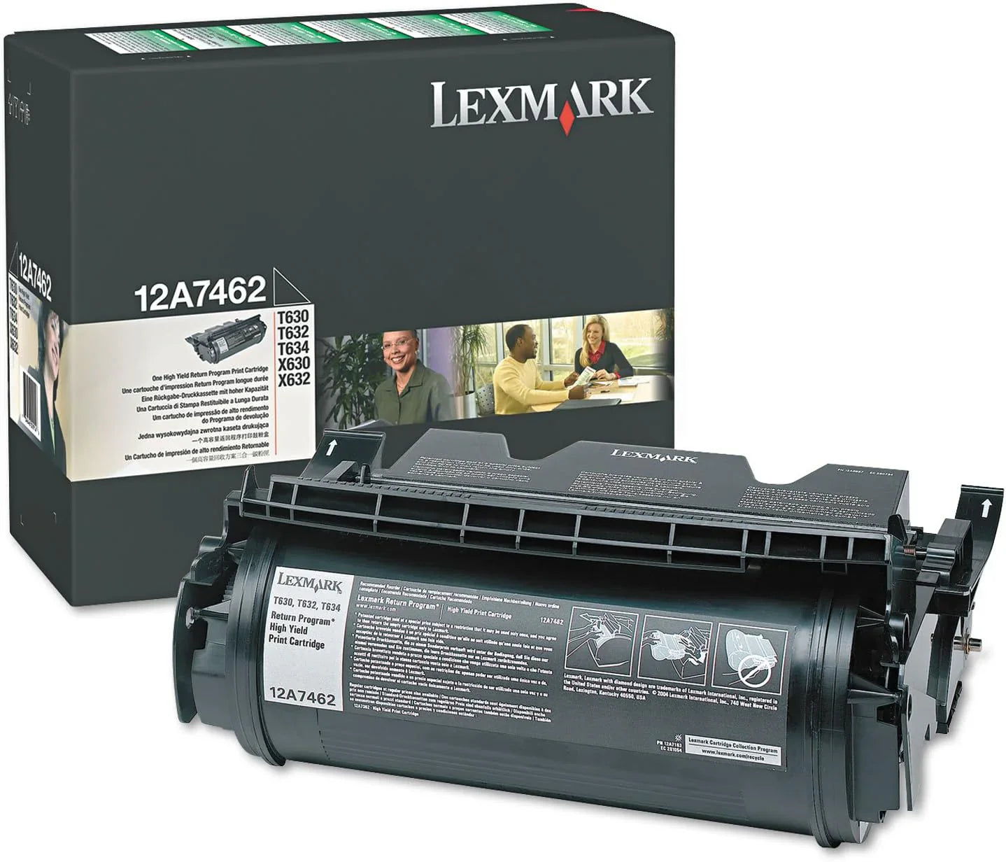 New, Pre-Owned - Lexmark 12A7462 High Yield Black Toner Cartridge