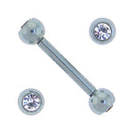 Solid Titanium Double Gem Light Purple Barbell 5/16-3mm