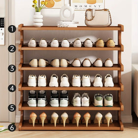 Bamboo Shoe Rack Organizer – 5 or 6 Tier, Space-Saving Storage