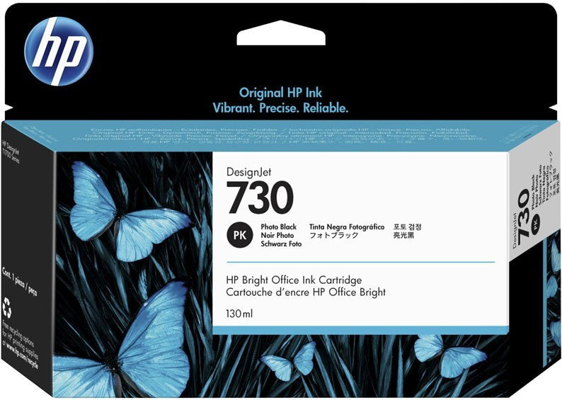 New, Pre-Owned - HP 730 130-ml (P2V67A) Photo Black Ink Cartridge