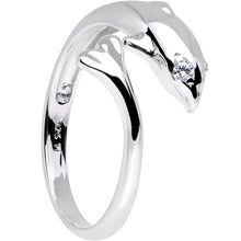 Sterling Silver 925 Cubic Zirconia Dolphin Toe Ring