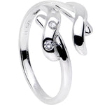 Sterling Silver 925 Cubic Zirconia Crisscross Toe Ring