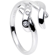 Sterling Silver 925 Cubic Zirconia Crisscross Toe Ring