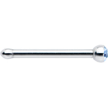 20G Stainless Steel Light Blue Gem Micro Nose Bone