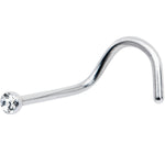 20G Stainless Steel Crystalline Gem Micro Nose Ring Twister