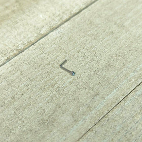 20G Stainless Steel Aqua Gem Micro Nose Ring L-Shaped