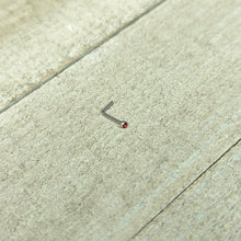 20G Stainless Steel Ruby Red Gem Micro Nose Ring L-Shaped
