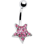 TWILIGHT STAR  Passion Pink Gem Banana Belly Ring