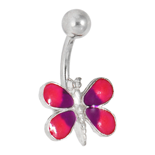 Enamel DRAGONFLY - FUCHSIA Belly Button Navel Ring