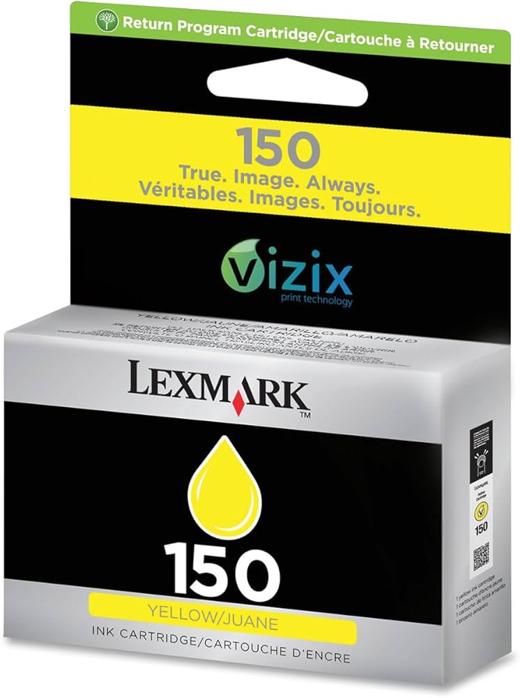 New, Pre-Owned - Lexmark 150 Standard Yield Yellow Inkjet Cartridge, 14N1610