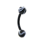 Bioplast Black Marble Eyebrow Ring