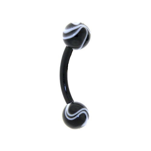 Bioplast Black Marble Eyebrow Ring