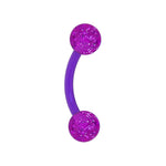 Bioplast Purple Glitter Eyebrow Ring