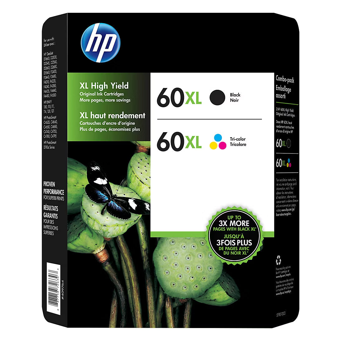 New, Pre-Owned - HP 60XL High Yield Black & Color Ink Cartridge