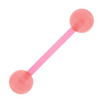 Bioplast Pink Glow In The Dark Barbell Tongue Ring