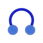 14G 3/8 Bioplast Blue Glow In The Dark Circular Horseshoe