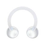 14G 3/8 Bioplast Cool Clear Horseshoe Circular Barbell