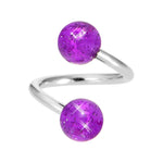Grape Glitter Spiral Twister Belly Ring