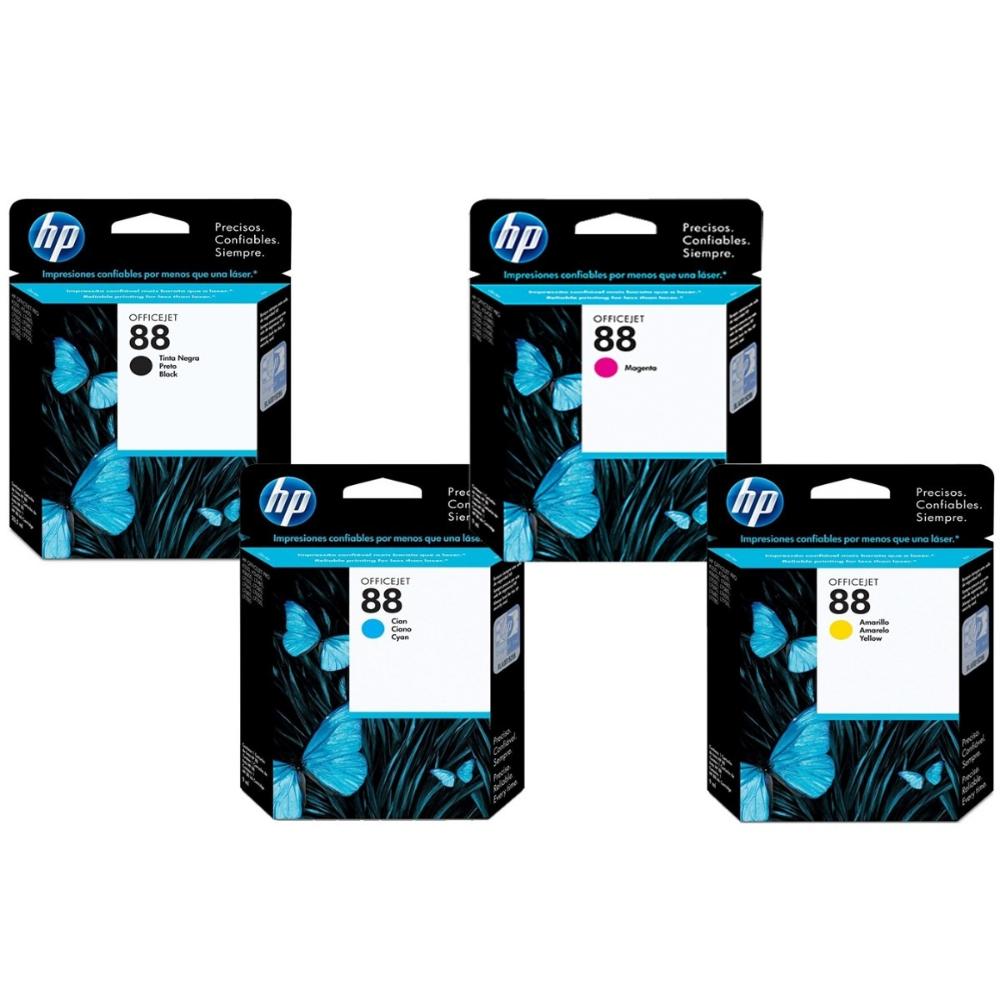 New, Pre-Owned - HP 88 Black Cyan Magenta Yellow 4PK Ink Cartridges