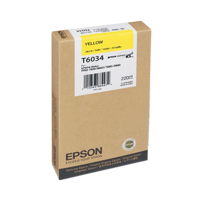New, Pre-Owned - Epson T6034 Yellow Ink Cartridge