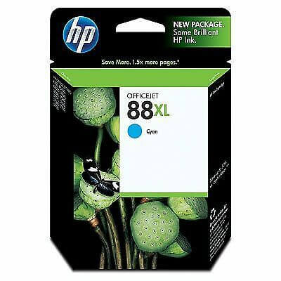 New, Pre-Owned - HP 88XL (C9391AN) Cyan High Yield Ink Cartridges