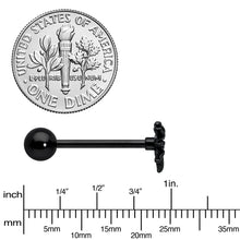 Black Titanium Anodized 3-D Spider Barbell Tongue Ring