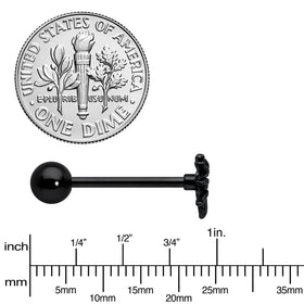 Black Titanium Anodized 3-D Spider Barbell Tongue Ring