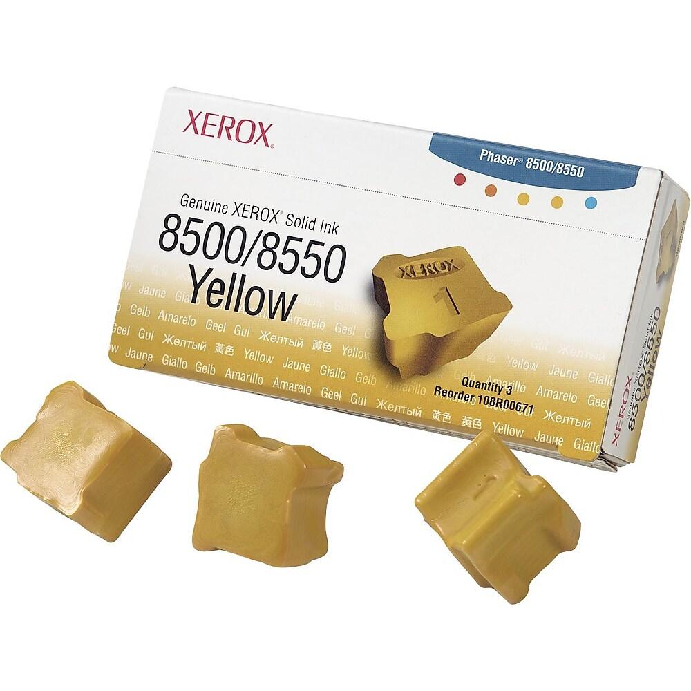 New, Pre-Owned - Xerox Solid Ink 8500/8550 Yellow (3 sticks) (108R00671)