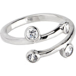 Sterling Silver 925 Cubic Zirconia Spiral Toe Ring