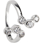 Sterling Silver 925 Cubic Zirconia Bubbles toe Ring