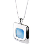 Silver BLUE BEAUTY SQUARE Necklace